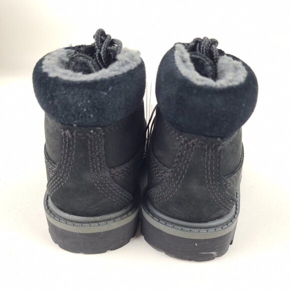 Timberland 6 In Premium Boot Nubuck Black Toddler Waterproof Outdoors - Picture 6 of 11